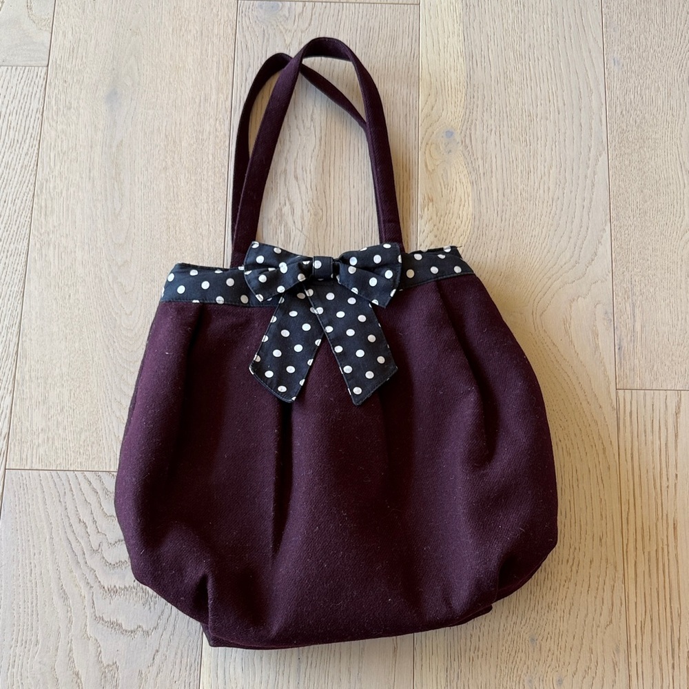 Timi & Leslie Burgundy Shoulder Bag with Polka Dot Accent